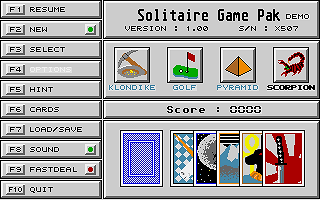 Solitaire Game Pack atari screenshot